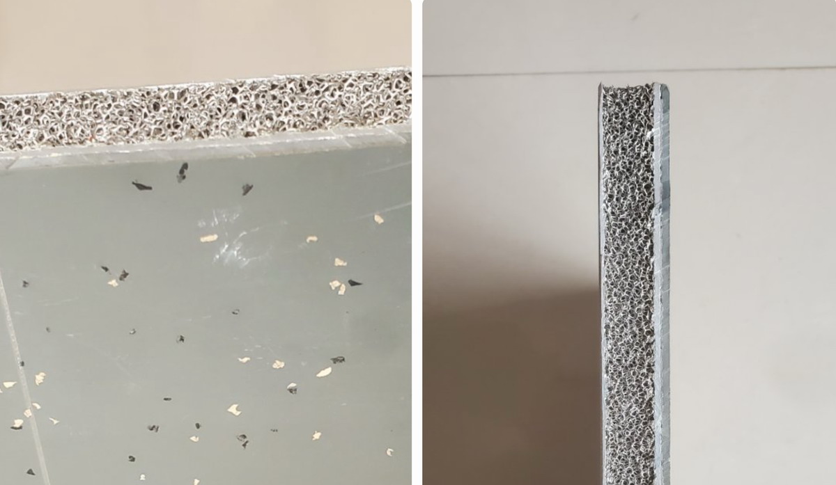 Foam metal vibration control flooring system for semiconductor fabrication facilities — multi-layer nickel-copper alloy porous metal structure with pressure-sensitive adhesive surface for EUV lithography bay installation — PrometheanFoam